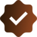 A brown and black background with an image of a check mark.